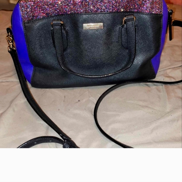 *Good Condition* Kate Spade purple with partial glitter handbag. - Picture 6 of 6